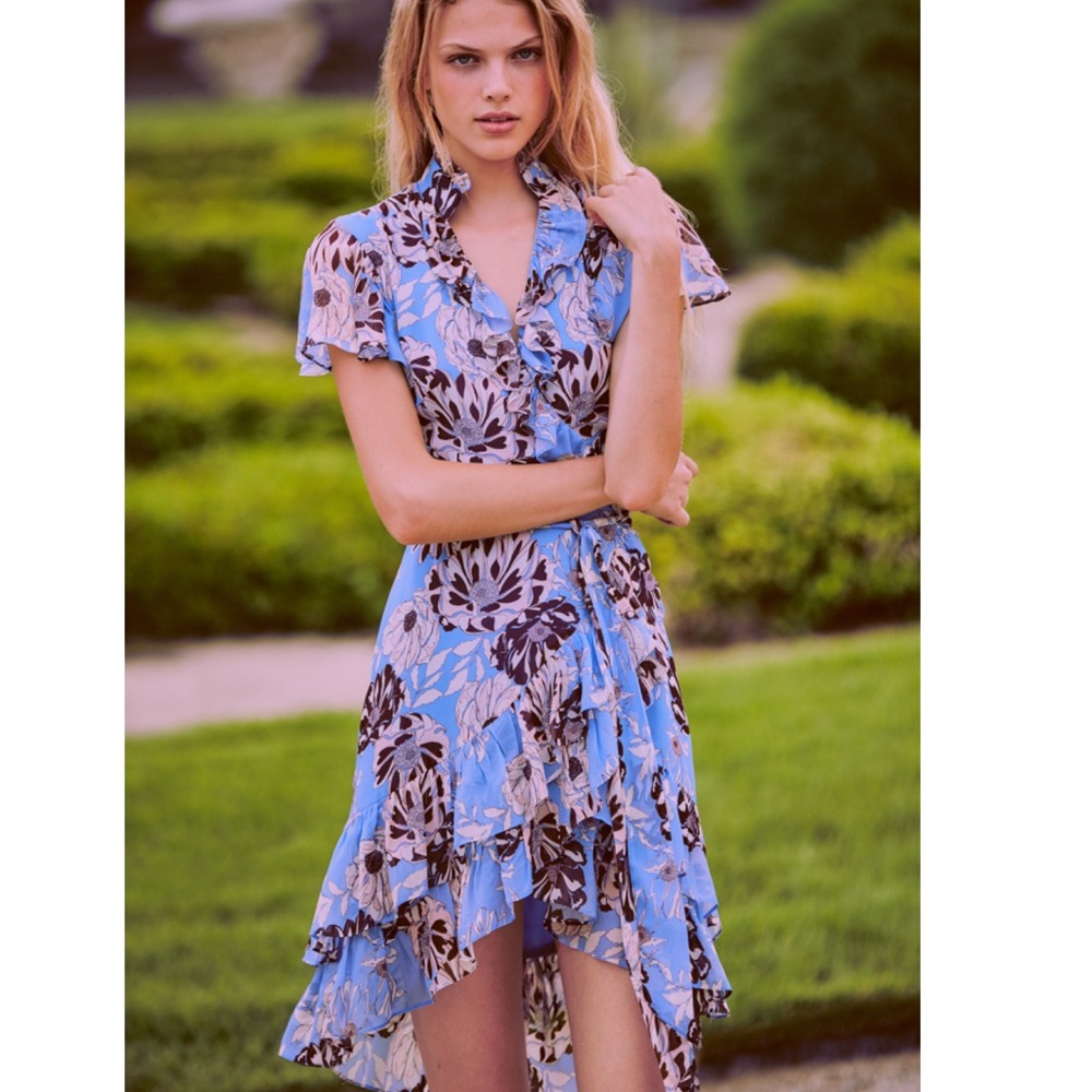 Alexis Melissa Floral Print Georgette Mini Dress